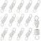 100Pcs Alloy Screw Clasps, Column, Silver, 12.5x3.5mm, Hole: 2mm