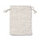 Slub Cotton Packing Pouches, Rectangle, Old Lace, 18x13x0.35cm