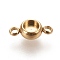 Ion Plating(IP) 304 Stainless Steel Links Connectors Settings, Plain Edge Bezel Cups, Flat Round, Golden, Tray: 4mm, 12x6.5x3mm, Hole: 1.8mm