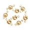 Brass Rhinestone Claw Connector Charms, Cadmium Free & Lead Free, Flat Round, Real 24K Gold Plated, Fit for 3mm Rhinestone, 10x4.5x3.5mm, Hole: 1mm