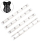 BENECREAT 4 Pairs 201 Stainless Steel Corset Busk Steel Boning, 12inch Stainless Steel Color Spring Corset Busks with 6 Hook & Eye Closure for Sewing Corset, Bustier, Waist Trainer