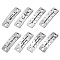 4 Pairs 4 Styles Stainless Steel Shoelace Buckle, Shoes Accessory, Rectangle, Stainless Steel Color, 39x12x3.5mm, Hole: 4mm, 1 pair/style