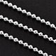 Chaînes de perles en fer plaqué couleur argent X-CHB001Y-S-1