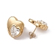 Rhinestone Double Heart Stud Earrings EJEW-L282-12G-3