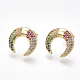 Brass Cubic Zirconia Stud Earrings EJEW-S201-115-1