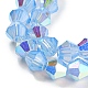 Cuisson des brins de perles de verre transparentes peintes GLAA-F029-TM6mm-05-3