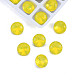 K9ガラスラインストーンカボション  尖ったバック＆バックメッキ  多面カット  フラットラウンド  黄水晶  8x5mm MRMJ-N029-13-01-3