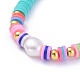 Handmade Polymer Clay Heishi Beads Stretch Bracelets BJEW-JB05089-05-2