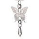 Papillon 201 girouette 3d en acier inoxydable avec pendentif en verre HJEW-E011-01P-01-3