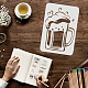 FINGERINSPIRE Beer Mug Stencil 29.7x21cm Reusable Cup of Beer Drawing Stencil Beer Sign Stencil for Bar or Kitchen Beer Festival Stencil For Painting on Wall DIY-WH0202-315-3