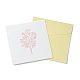 Rectangle 3D Rose Flower Pop Up Paper Greeting Card AJEW-A008-01B-2