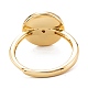 調整可能な天然の混合宝石の指輪  ゴールデン真鍮パーツ  フラットラウンド  2mm  内径：17.5mm KK-G401-02-G-5