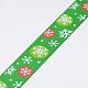 クリスマススノーフレーククリスマスのギフトパッケージのグログランリボンを印刷  グリーン  5/8インチ（16mm）  約100ヤード/ロール（91.44メートル/ロール） SRIB-D010-16mm-01-2