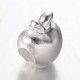Apple Large Hole Sterling Silver European Beads STER-I006-24-2