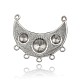 Tibetan Style Curved Alloy Moon Chandelier Components Links PALLOY-J577-15AS-2