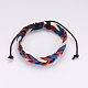 Adjustable Braided Leather Cord Bracelets BJEW-I227-02A-1
