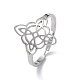 Sailor's Knot 304 hohler verstellbarer Ring aus Edelstahl für Damen RJEW-E073-04P-1