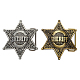 2 hebilla de cinturón de sheriff occidental de aleación de estilo vintage de 2 colores para hombres AJEW-FG0003-11-1