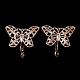 Brass Butterfly Leverback Earring Findings KK-I005-R-NF-1
