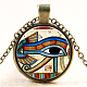 Oeil égyptien de ra / re modèle plat rond pendentif en verre NJEW-N0051-046M-01-1