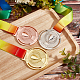 Creatcabin 3 pièces 3 couleurs médaille en alliage de zinc AJEW-CN0001-33-5