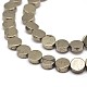 Flat Round Natural Pyrite Beads Strands G-I125-19A-3