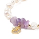 Bracelet en perles d'améthyste naturelle et perles BJEW-JB08236-02-4