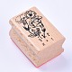 木の切手  朝顔の長方形  バリーウッド  40x27x25mm AJEW-WH0085-A06-1