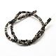 Natural Black Silk Stone/Netstone Beads Strands G-A128-C26-2