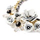 Lätzchen-Halskette mit Rosen- und Sonnenblumendrama NJEW-I112-01B-2