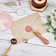 CRASPIRE 2 Styles Blank Wax Seal Stamp Set Round Vintage Removable Brass Head Wood Handle Sealing Wax Stamp Without Engraving Logo for Wedding Invitations Envelopes Gift Packing KK-CP0001-03B-4