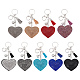 CRASPIRE 9Pcs 9 Color Heart Keychain Pendants Bling Rhinestone Keychains Alloy Key Rings Clip Accessories with Tassel Round Ball Lobster Clasp for Valentine's Day Women Girls Bags Craft Decoration KEYC-CP0001-10-1