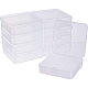 Benecreat 10 paquet de 3.74x3.74x1.18 contenants de rangement carrés en plastique transparent avec couvercle pour artisanat CON-BC0005-12-1