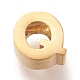 ステンレス鋼の両面研磨ビーズ304個  ゴールドカラー  文字.q  2mm  穴：6x7x3mm STAS-M276-C22-1