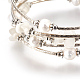 Perle und natürliche weiße Mondsteinchips wickeln Armbänder ein BJEW-JB03922-01-2