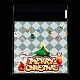 クリスマステーマのプラスチック耐熱皿バッグ  粘着式  チョコレート用  キャンディ  クッキー  正方形  タータン  131~132x99~100x0.1mm  内径：99.5~100x99.5~100mm  2スタイル  50個/スタイル  100個/袋 ABAG-F006-02B-2