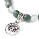 Bracelets extensibles en perles rondes en agate d'arbre naturelle BJEW-JB09872-01-2