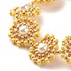 Bracelet lien fleur perle coquillage BJEW-JB08084-01-4