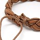 Trendy Unisex Casual Style Braided Waxed Cord and Leather Bracelets BJEW-L297-03-3