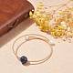 Perle naturelle et lapis-lazuli (teints) bracelet manchette enroulé avec perles rondes BJEW-JB07923-02-2