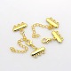3 Strands 6-Hole Plating Zinc Alloy and Brass Ends with Chains PALLOY-N0102-01-3
