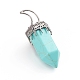 Gros pendentifs pointus synthétiques turquoise G-I275-01G-3