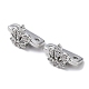 Brass Micro Pave Clear Cubic Zirconia Slide Charms KK-C031-04P-2
