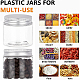 BENECREAT 12 Pack 2oz/60ml Column Plastic Clear Storage Containers Jars Organizers with Aluminum Screw-on Lids CON-BC0004-87-7