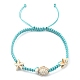 Ocean Theme Starfish Tortoise Synthetic Turquoise Beaded Anklets for Women AJEW-AN00554-02-1