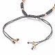 Fabrication de bracelets en cordon tressé en polyester réglable AJEW-JB00892-05-3