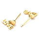Boucles d'oreilles pendantes en laiton avec mot d'amour plaqué en rack KK-C026-18G-2