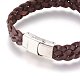 Braided Leather Cord Bracelets BJEW-F349-06P-01-3