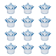 Superfindings corona blu scatola di caramelle con coperchio scatola di favore di plastica per baby shower contenitore di cioccolato trasparente scatola di immagazzinaggio rotonda 12 set per la casa matrimonio natale decorazione festa di compleanno AJEW-WH0033-08A-1
