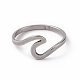 201 anillo de dedo de onda de acero inoxidable para mujer RJEW-J051-04P-2